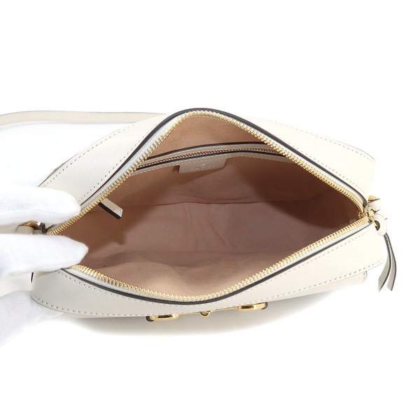 Gucci Horsebit 1955 Small Shoulder Bag GG Supreme Leather White Beige Brown - Picture 6 of 7